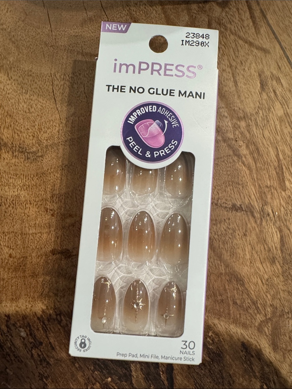 imPRESS Nude Ombre Press-On Nails with Subtle Accent “Crisp”